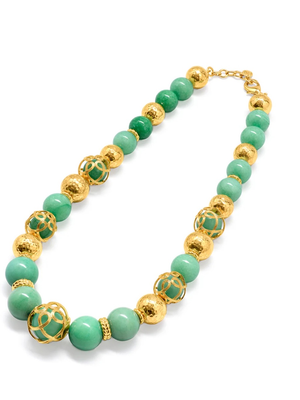 Capucine de Wulf NWT Gold and Green Beaded Statement Necklace retired design